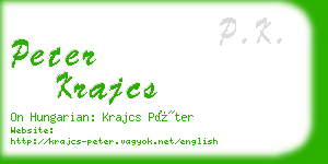 peter krajcs business card